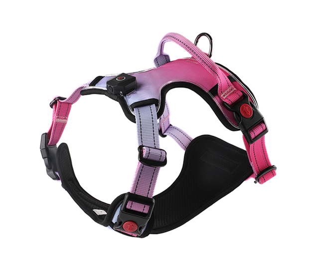 led dog harness pink