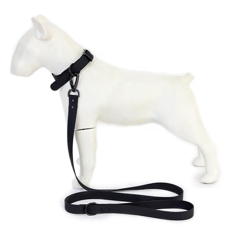 A durable and stylish waterproof PVC dog collar.