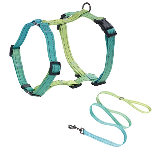 A complete H-harness set in a custom blue wave pattern, showcasing design accuracy.