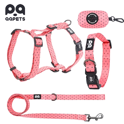 A close-up of a high-quality, custom-patterned H-harness set.