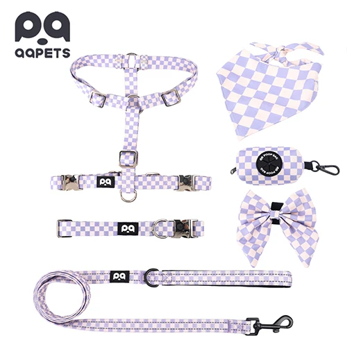 A collection of colorful and diverse custom dog harnesses, ready for wholesale.