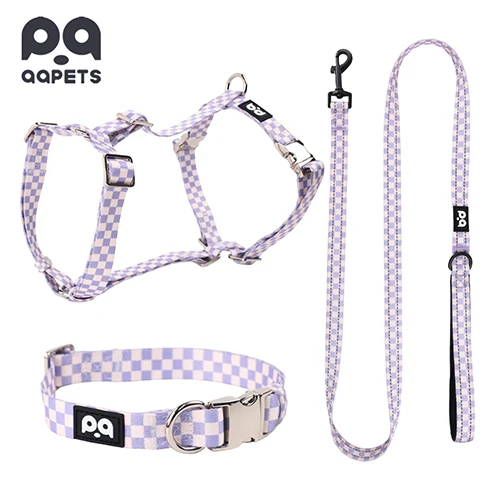 A stylish, patterned dog harness perfect for modern e-commerce brands.