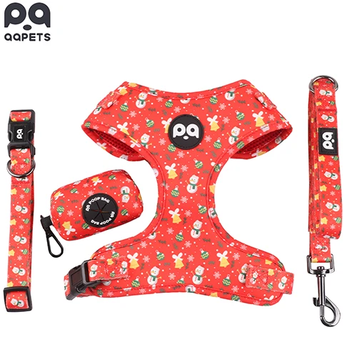 A complete, custom-designed pet accessory set in a vibrant pattern.