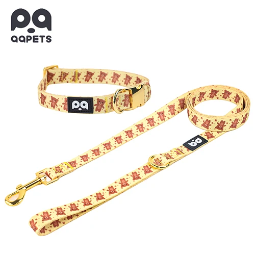 A complete set of custom-designed dog collars and leashes, showcasing the professional result of a true partnership.