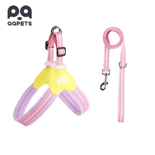 A stylish dog wearing a custom-patterned Step-in harness.