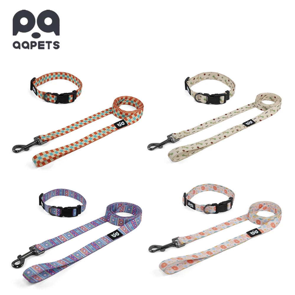 A beautiful, high-quality custom dog collar and leash set displayed neatly.