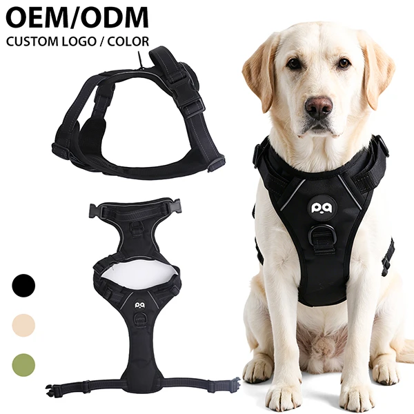 A strong, durable custom-designed dog harness suitable for large dogs.