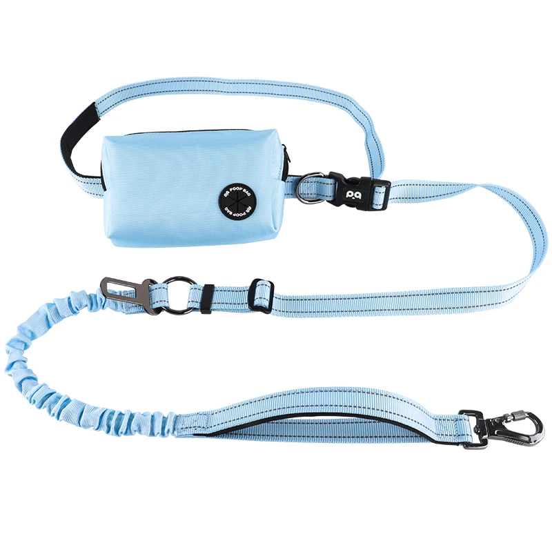 A matching leash and poop bag holder set, demonstrating color consistency across items.